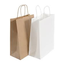 Plain Twist Handle Paper Carrier Bags Size 320 X 140 X 420mm