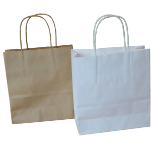 Plain Twist Handle Paper Carrier Bags Size 190 X 80 X 210mm