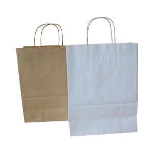 Plain Twist Handle Paper Carrier Bags Size 240 X 110 X 310mm