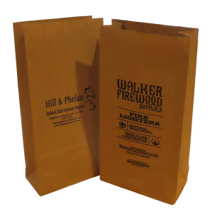 Printed Brown kraft Block Bottom Bags Size 150x65x305mm