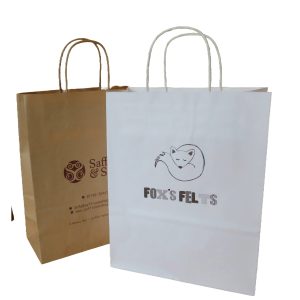 Printed Twist Handle Paper Carrier Bags Size 320 X 140 X 420mm