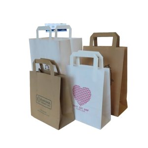 Printed Internal Paper Tape Handle Kraft Bags 180x80x220mm