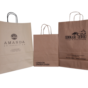 Printed Twist Handle Paper Carrier Bags Size 450 X 170 X 480mm
